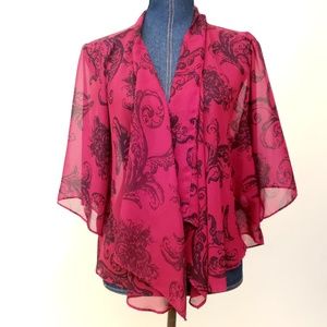 🌈Women's Apt. 9 RED Pattern Sheer Top Size M  🌈